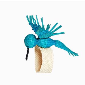 Lot de ronds de serviette Tara Oiseau bleu