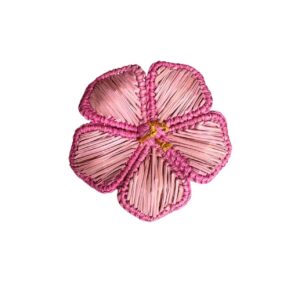 Lot de ronds de serviette Tara Fleur rose