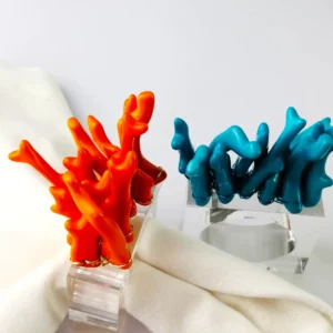 Lot de ronds de serviette Coral Orange