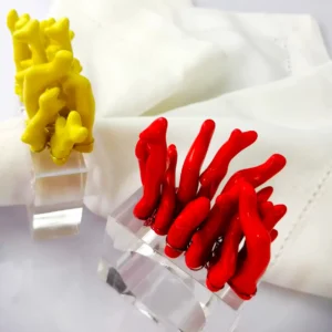 Lot de ronds de serviette Coral Rouge