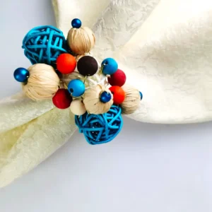Lot de ronds de serviette Deriva Bleu