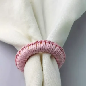 Lot de ronds de serviette Isola Rose clair