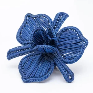Lot de ronds de serviette Flora Bleu