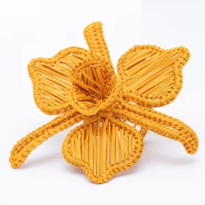 Lot de ronds de serviette Flora Jaune