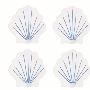 Dessous de verres Orilla Coquillage blanc et bleu